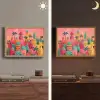 Kleurrijk - Palmbomen - Islamitisch Light Box met batterij (Wandlamp) middel -sfeer3