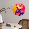 Varken - Bloemkroon - Kimono - Abstract Wandcirkel behangsticker klein -sfeer3