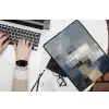 Rechthoeken - Abstract - Blauw laptophoes neopreen klein -bureau
