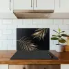 Bladeren - Planten - Goud - Zwart - Luxe keuken achterwand spatscherm klein -sfeer2