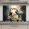Toekan - Vogels - Bloemen - Natuur - Jungle keuken achterwand spatscherm klein -3d_website