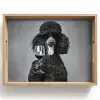 Hond - Krullen - Zonnebril - Wijn Dienblad Rechthoek middel -z3d_shopping