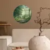 Bos - Pad - Zon - Bomen - Groen - Natuur Wandcirkel behangsticker klein -sfeer1