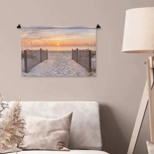 Zonsondergang - Strand - Zand Wandkleed katoen klein -sfeer4
