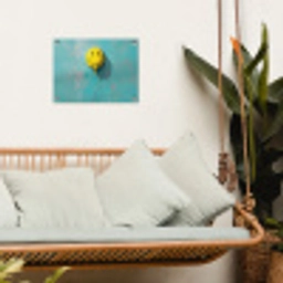 Ballon - Geel - Smiley tuinposter los doek klein -sfeer7