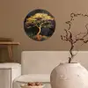 Boom - Schilderij - Goud - Abstract Wandcirkel behangsticker klein -sfeer1