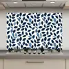 Grafisch - Bladmotief - Diepblauw keuken achterwand spatscherm klein 900 -3d_website