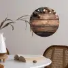 Kerstdecoratie - Houten - Dennenappel - Bruin Wandcirkel behangsticker klein -sfeer3