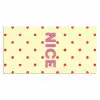 Nice - Stippen - Roze - Geel Muismat XXL klein -3d_leeg