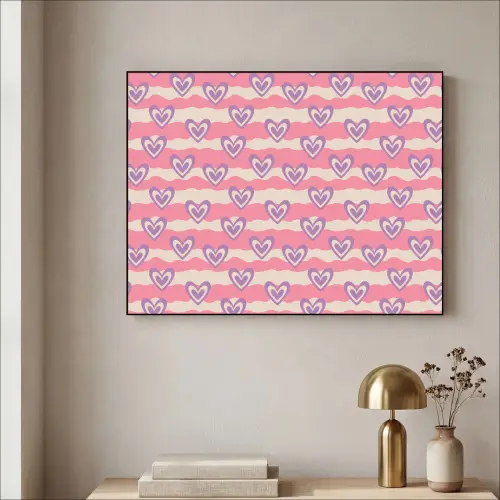 Golven - Patroon - Hartjes - Retro Textielframe zwart klein 947 -sfeer2