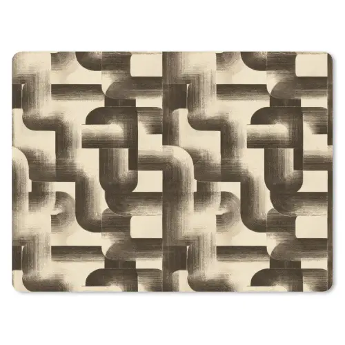 Abstract - Retro - Zwart muismat rubber klein 262 -3d