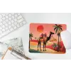 Kameel - Gekleurd tapijt - Duinen - Rode zon muismat rubber klein -witbureau