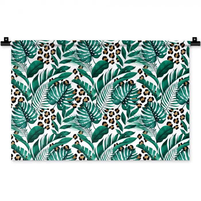 Bladeren - Tropisch - Jungle Wandkleed katoen klein -zz3d