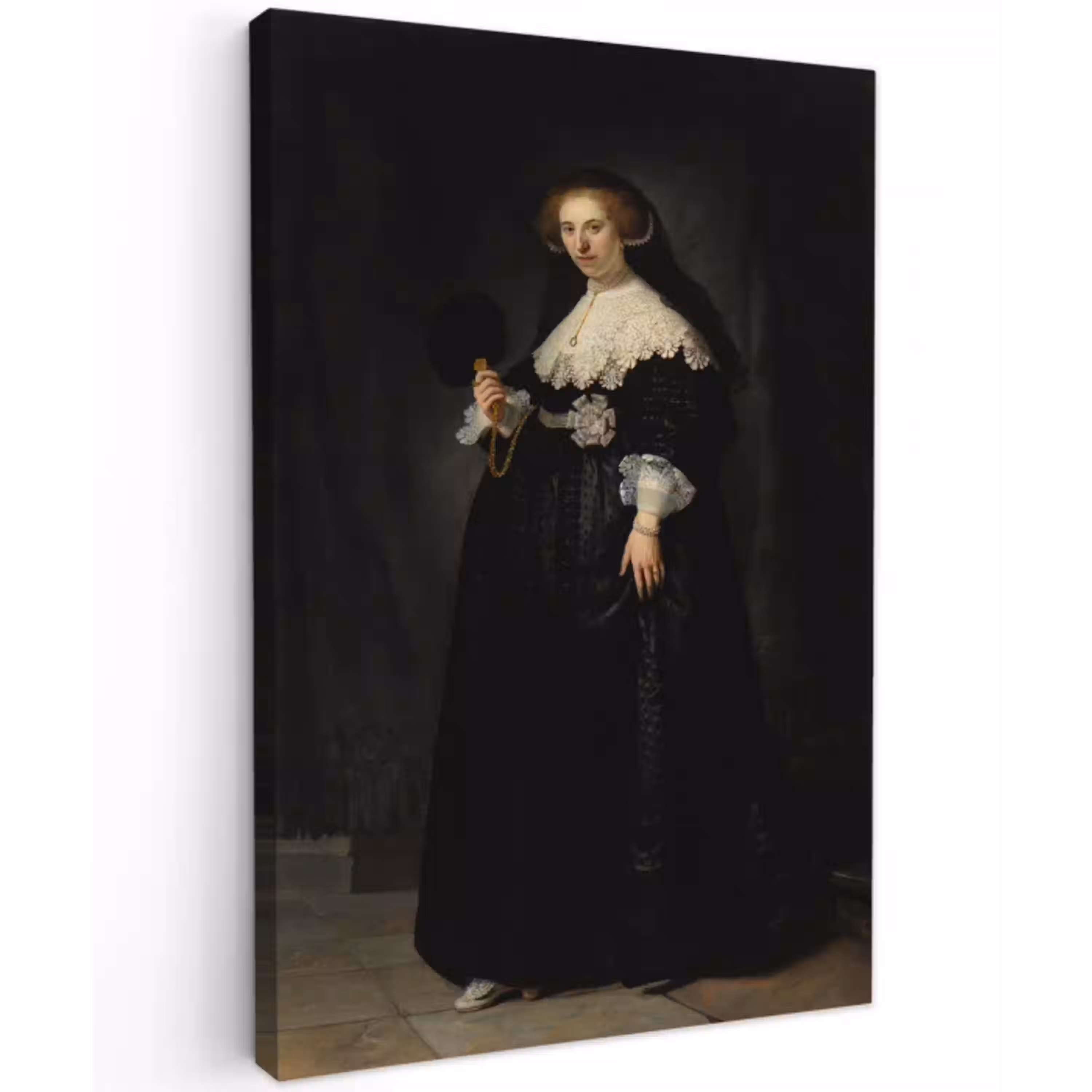 Het huwelijksportret van Oopjen Coppit - Rembrandt van Rijn canvas 2cm klein -z3d