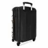 Bruine lijnen op beige achtergrond NBS - Handbagage koffer - Kinderen Unisex middel -achterkant