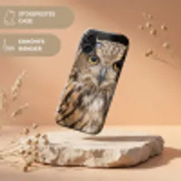 Oehoe - Uil - Portret - Bruin Toughcase MagSafe Apple iPhone 17 klein -USP_RandenV_DE