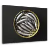 Sardines - Vissen - Rond - Zwart Textielframe - compleet frame klein -3d
