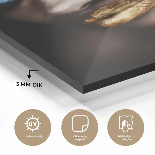 Black and Gold - Vrouw - Make up plexiglas 5mm klein -sfeer2