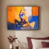 Vos - Oranje - Vormen - Abstract Textielframe zwart klein -sfeer1