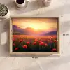 Landschap - Zonsondergang - Bloemenveld Dienblad Rechthoek middel -USP_Formaat