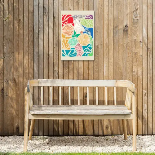 Kleurrijk - Abstract - Bloemen - Patronen Tuinposter op houten frame 2 cm dik klein -sfeer4
