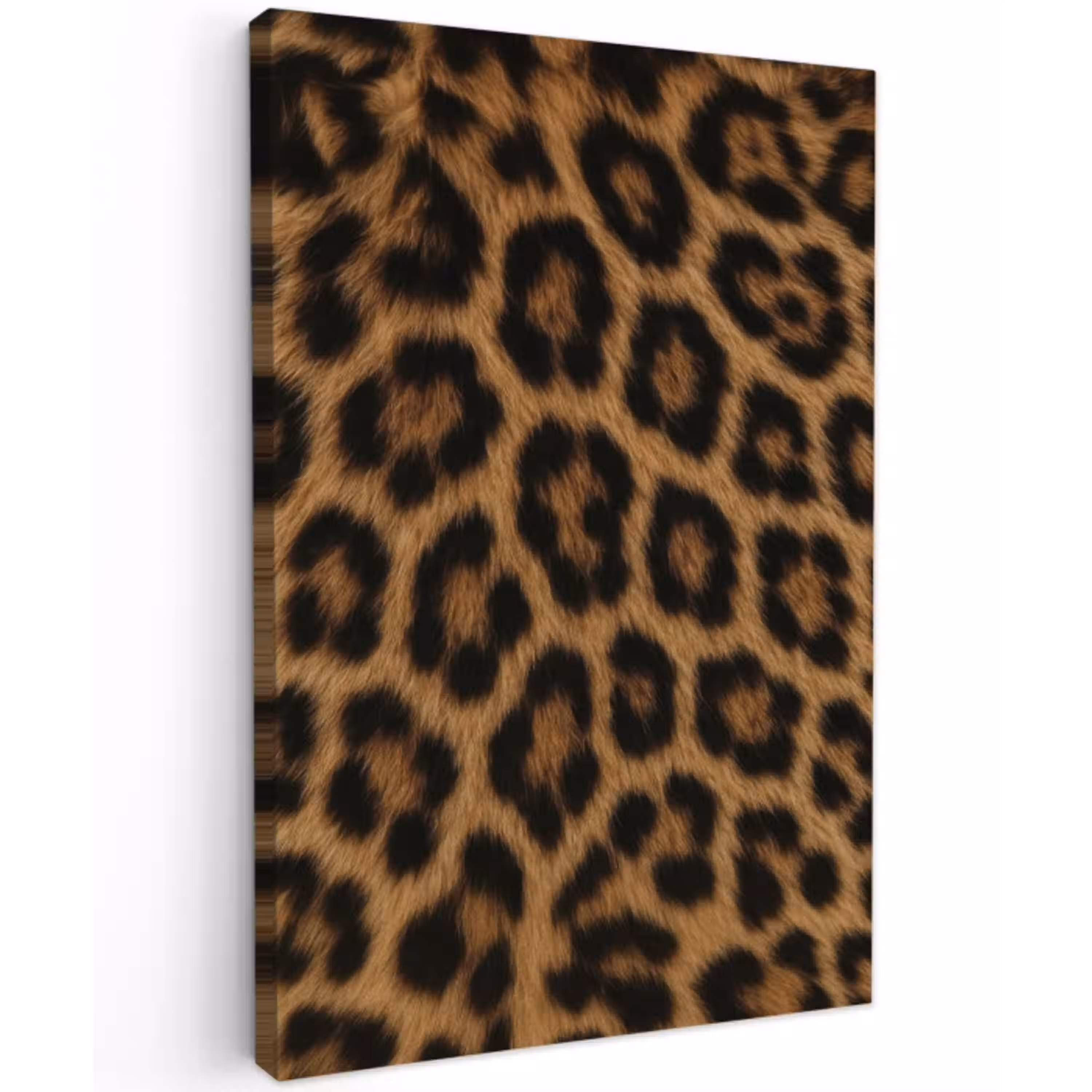 Pantervacht - Realistisch - Bruin Tuinposter op houten frame 2 cm dik middel -3d