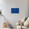 Verf - Strepen - Blauw Tuinposter op houten frame 2 cm dik klein 845 -sfeer1