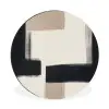Zwart - Abstract - Japandi Wandcirkel aluminium klein -3d