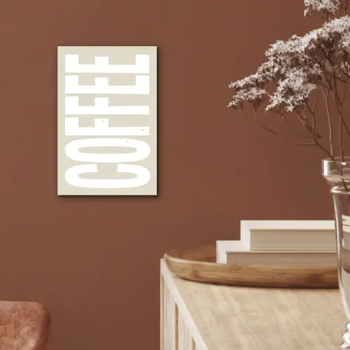Wit - Koffie - Vintage - Decoratie aluminium wit klein -sfeer4