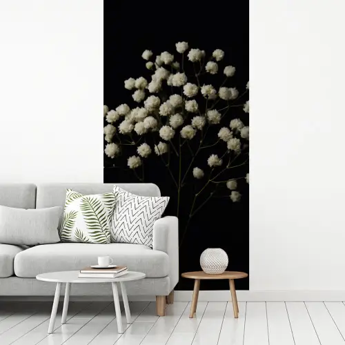 Gipskruid - Bloemetjes - Wit - Minimalistisch fotobehang vinyl groot -woonkamer