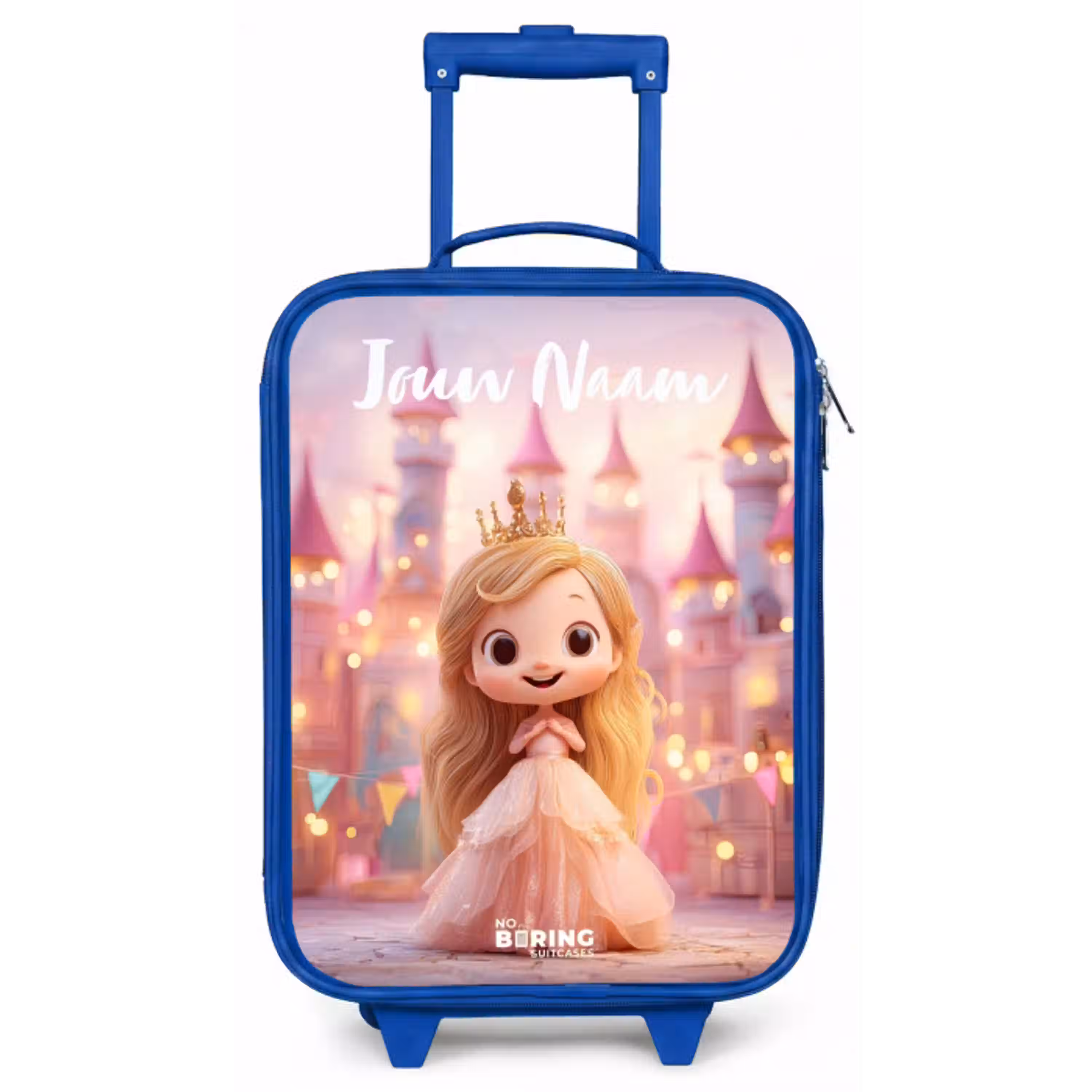 Prinses - Roze - Kasteel Kinderkoffer - Blauw klein -zz3dotto