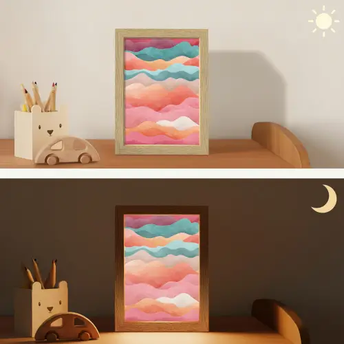 Golven - Kleurrijk - Abstract Light Box met kabel klein -sfeer3_kind