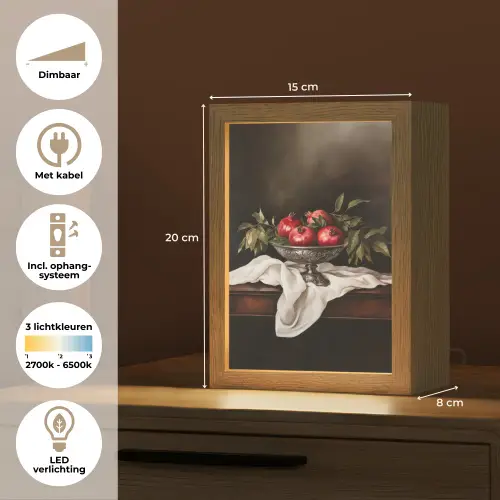 Granaatappels - Klassiek - Vintage Light Box met kabel (Tafellamp) klein -USP_NL