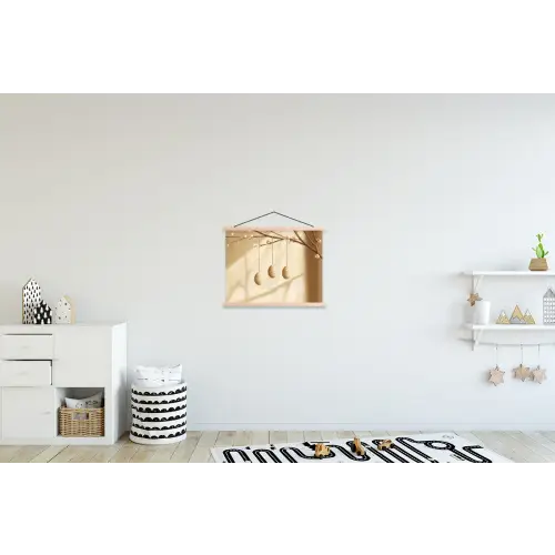 Beige - Paastak - Eieren textielposter latten blank klein -kinderkamer