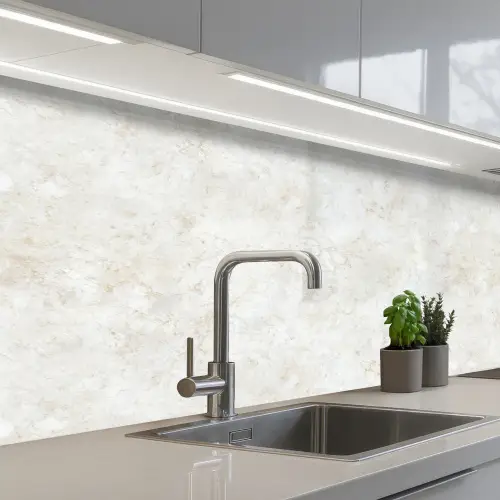 Beige - Marmer - Aders keuken achterwand 2 middel 871 -3d_schuin