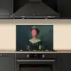 Kroon - Roze druipend verf - Portret keuken achterwand spatscherm klein -sfeer1