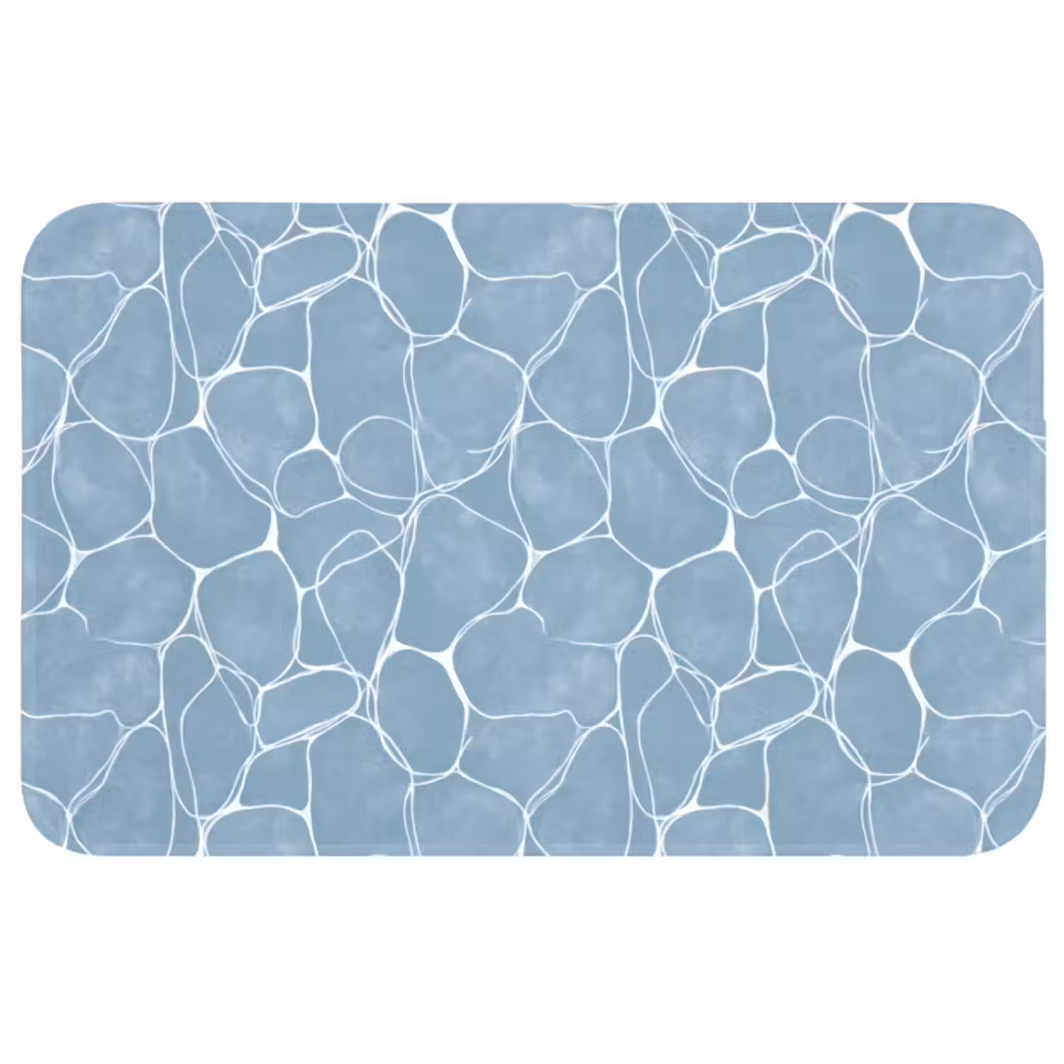 Badmat - Organisch - Patroon - Blauw