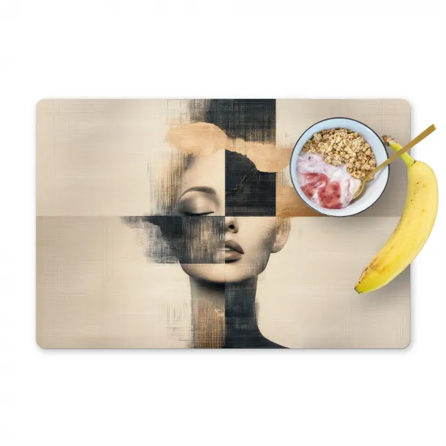 Goud - Vrouw - Rechthoeken Placemat vinyl groot -zzzproduct_Kitchenyeah-website