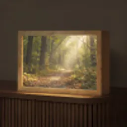 Zonlicht - Bospad - Bomen Light Box met kabel (Tafellamp) klein -z3d_website