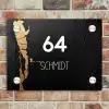 Zwart goud structuur - Modern Naambord Rechthoek middel -sfeer3