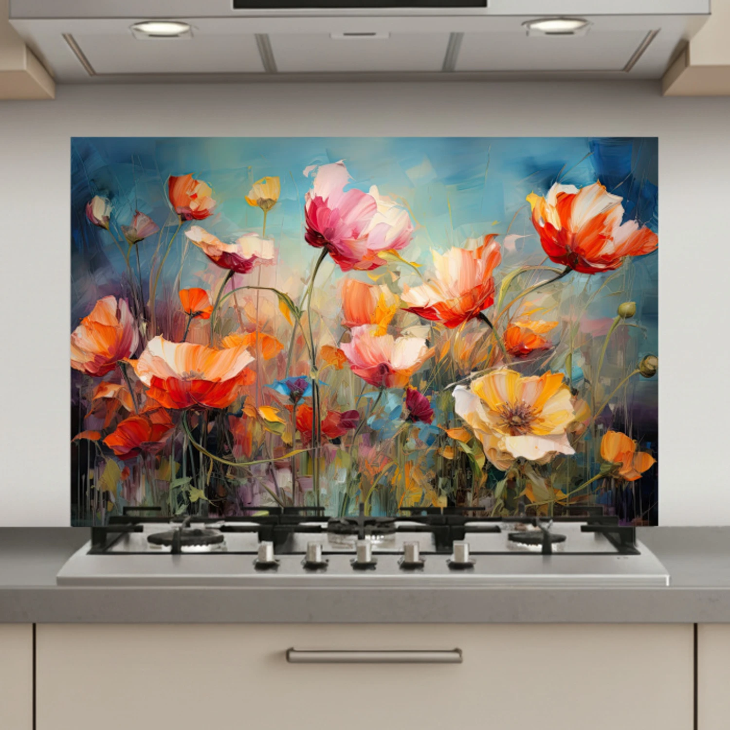 Bloemen - Watercolor - Kunst - Botanisch - Natuur keuken achterwand spatscherm klein -3d_website