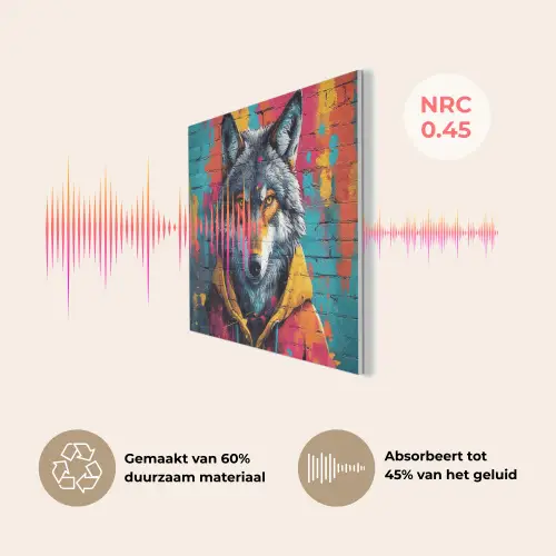 Graffiti - Wolf - Street art - Blauw PET vilt klein -USP_NL