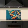 Vissen - Waterlelies - Oranje - Water keuken achterwand spatscherm klein -sfeer1