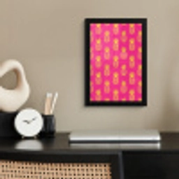 Ananas - Trendy - Roze fotolijst zwart zonder passe partout klein 224 -sfeer1