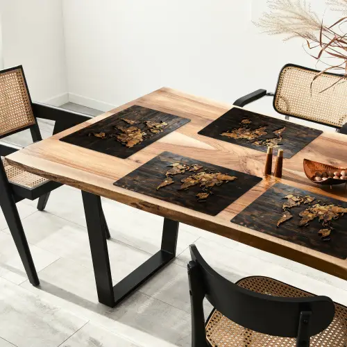 Wereldkaart -  Hout - Mozaïek Placemat vinyl groot -zzsfeer4_Kitchenyeah-website