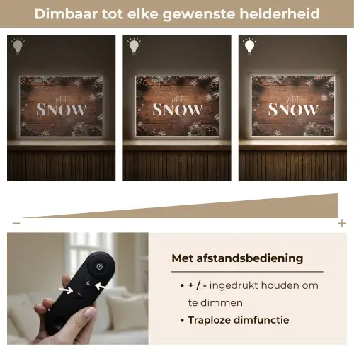 Sneeuw - Houtlook - Quote - Let it snow Light Box met batterij (Wandlamp) middel -USP_dimbaarNL