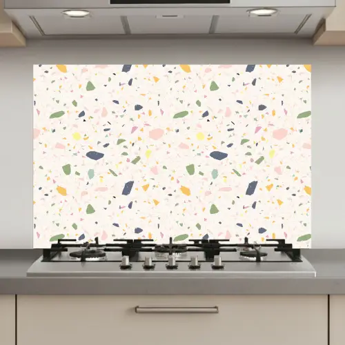 Terrazzo - Patroon - Kleurrijk  - Festival keuken achterwand spatscherm klein 900 -3d_website