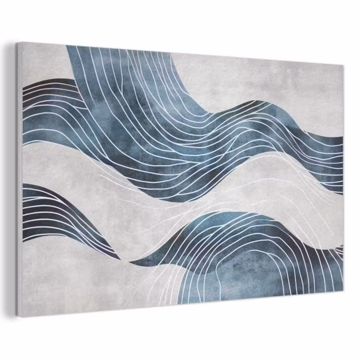 Akoestisch schilderij - Lijnen - Golven - Abstract - Grijs