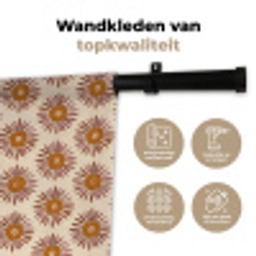 Patroon - Retro - Bruin Wandkleed katoen klein 269 -sfeer2