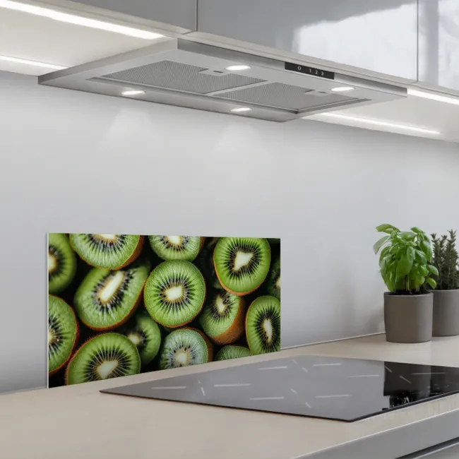 Kiwi - Fruit - Groen keuken achterwand spatscherm klein -3d_schuin